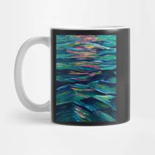 Neon Rainbow Abstract Ocean Waves Mug